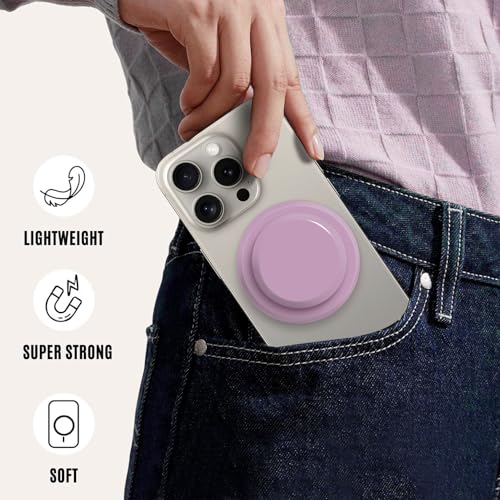 for MagSafe Phone Grip,Soft Silicone Magnetic Collapsible Cell Phone Finger Grip for iPhone 17/16/15/14/13,12 and Smartphones Tablets - Purple - color: Purple