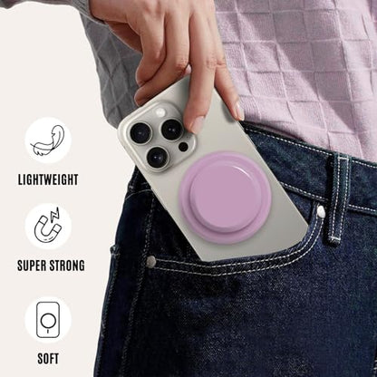 for MagSafe Phone Grip,Soft Silicone Magnetic Collapsible Cell Phone Finger Grip for iPhone 17/16/15/14/13,12 and Smartphones Tablets - Purple - color: Purple