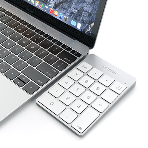 Satechi Slim Aluminum Bluetooth Keypad, 18-Key Number Pad, Silver - color: Silver, size: Micro USB