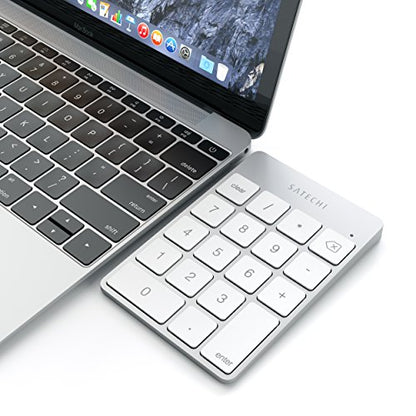 Satechi Slim Aluminum Bluetooth Keypad, 18-Key Number Pad, Silver - color: Silver, size: Micro USB