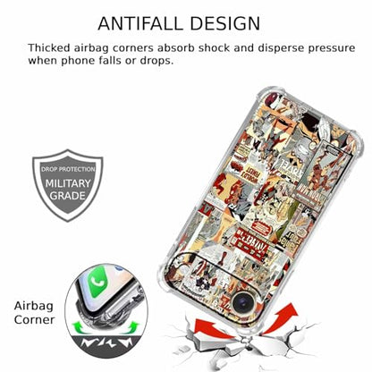 Case for iPhone Air with Superhero Design,Cartoon Comic Pop Culture Art Collage,Clear Soft TPU Bumper Phone Cover,6.5"(Hero,17Air) - color: Hero, size: iPhone Air