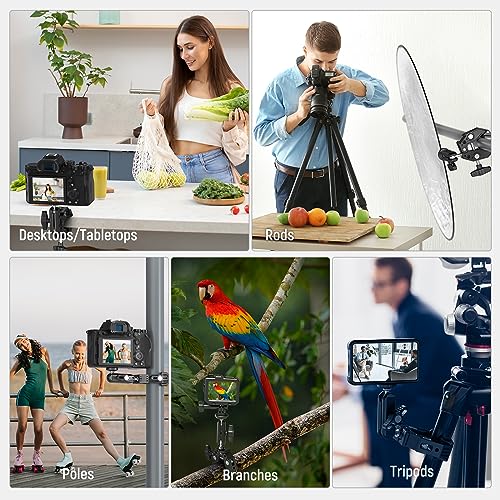 NEEWER Super Clamp with 3" Dual Ballhead Magic Arm, Cold Shoe, ST83 - style: ST83