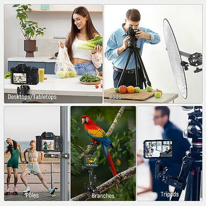 NEEWER Super Clamp with 3" Dual Ballhead Magic Arm, Cold Shoe, ST83 - style: ST83