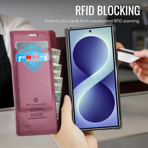 for Samsung Galaxy Z Fold 8 Ultra - Case Wallet Slim, Wine Red - color: Wine Red, size: Samsung Galaxy Z Fold 8 Ultra