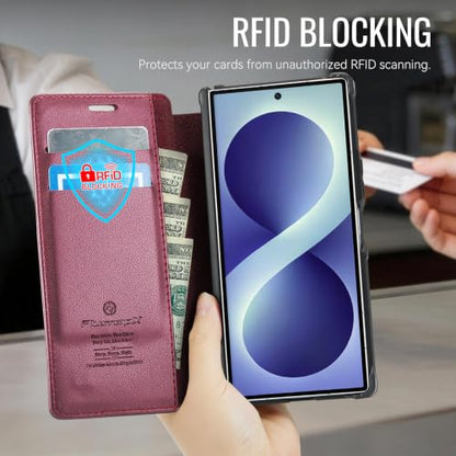 for Samsung Galaxy Z Fold 8 Ultra - Case Wallet Slim, Wine Red - color: Wine Red, size: Samsung Galaxy Z Fold 8 Ultra