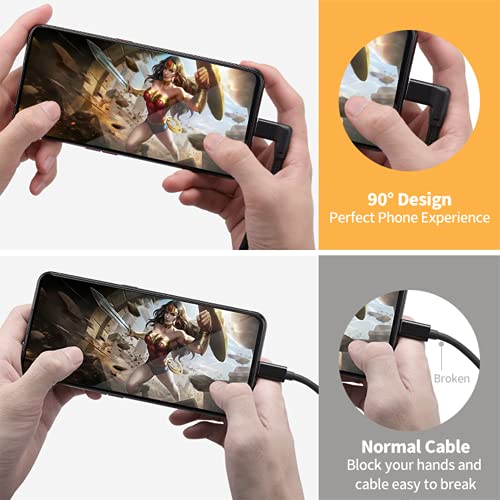 Right Angle USB C Extension Cable 0.6FT, USB-C 3.2 Male to Female Cable - color: BLACK, size: 0.6FT