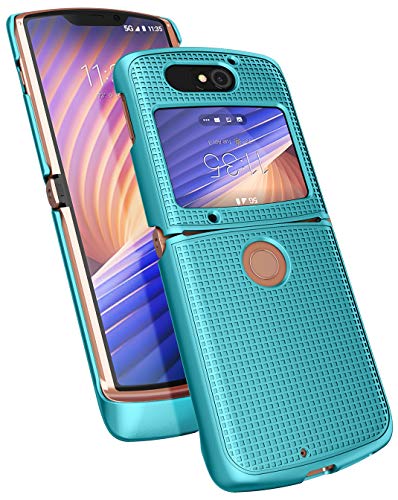 Grid Series for Motorola RAZR 5G (2020) Flip Phone Case - Teal Mint | Slim Hard Shell Cover, Satisfying Texture, Matte, For Moto XT2071 - color: Mint