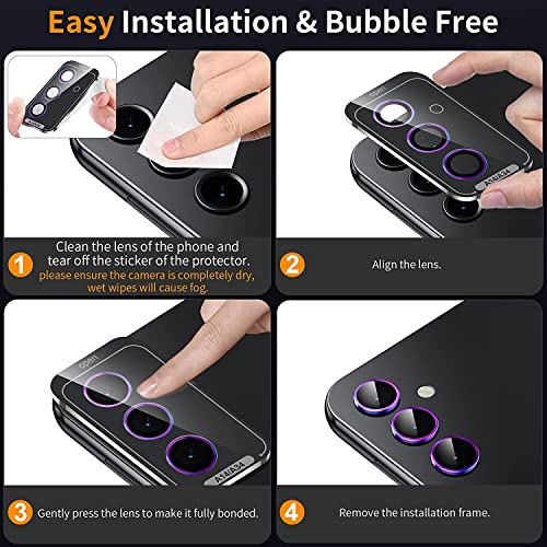 Zeking 2 Set for Samsung Galaxy S24 FE Camera Lens Protector - color: Colorful