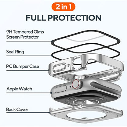 2-Pack Waterproof Case for 40mm Apple Watch SE 3/2/1 Series 6/5/4 - color: Starlight/Silver, size: 40mm(SE3/SE2/SE/6/5/4)