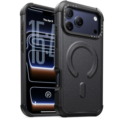 Heavy Duty for iPhone 17 Pro Max Case, [20FT Military Grade Drop Protection] Dual-Layer Shockproof Protective Phone Case, Fit for Magsafe, Rugged Tough Durable Cover, Guardian Series - Black - color: Black