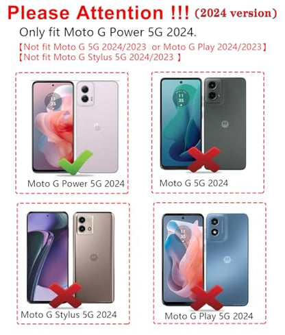 SunStory for Motorola Moto G Power 5G 2024 Case with Kickstand,Silver - color: Silver