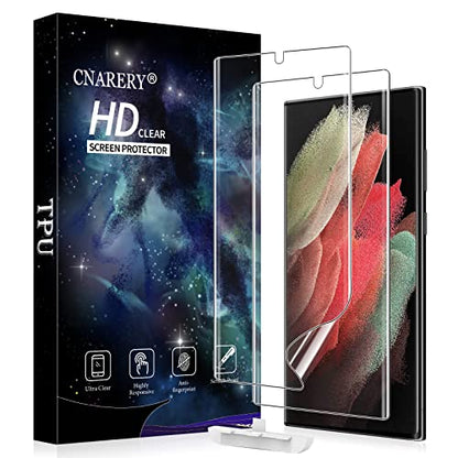 [2 Packs] Samsung Galaxy S21 Ultra TPU Screen Protector, with Positioning Tool Fingerprint Support Flexible Self-Healing TPU Film 3D Curved Easy Installation Full Coverage Bubble Free - size: Galaxy S21 Ultra