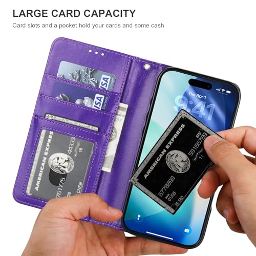 Bocasal Detachable Wallet Case Card Holder for iPhone 17 Air, Purple - color: Purple