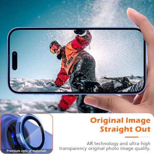 imluckies Camera Lens Protector for iPhone 16 / iPhone 16 Plus, AR+AF Tempered Glass 9H Anti-Scratch Metal Individual Lens Cover, HD Clear Camera Accessories, Case Friendly - Ultramarine - color: Blue