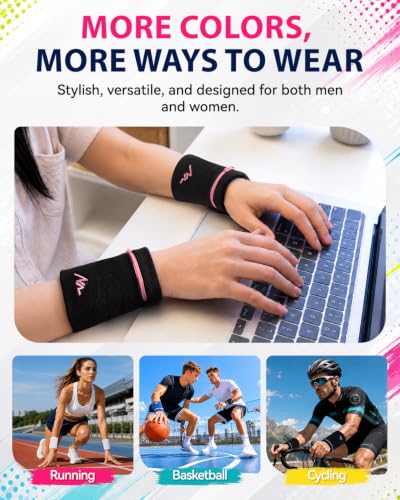 NEWZILL Wrist Wallet Wristband with Zipper for Men & Women, Cotton - color: Black, size: Large