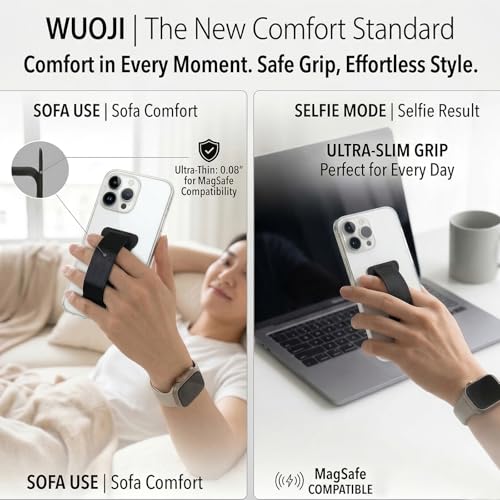Universal Phone Grip for Smartphones - Phone Holder for Hand for Back of Phone - Wireless Charging Compatible - 2Pack(Black Green) - color: Black Green