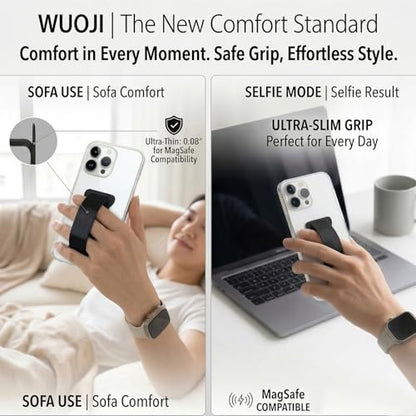Phone Grip Holder for Hand, Universal Finger Strap Phone Holder, Finger Selfie Grip Compatible with Most Smartphones (Gold) - 2Pack - color: Gold