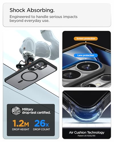 Spigen for Galaxy S26 Ultra Case, Ultra Hybrid MagFit [Anti-Yellowing] [Compatible with MagSafe] [Fast Wireless Charging] - Matte Black - color: Matte Black, size: Galaxy S26 Ultra