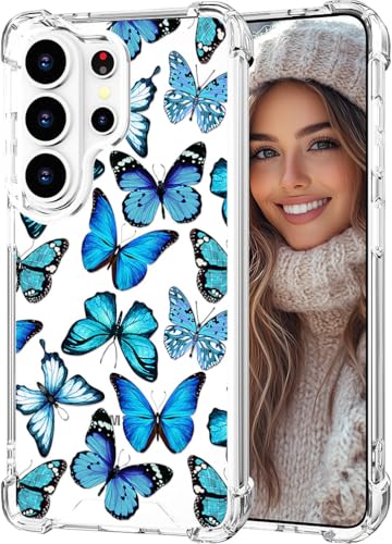 Hungo Compatible for Samsung Galaxy S26 Ultra Case, Thin Slim Cute Girly Skin Cases Protector with Airbag Bumper for Women Girls (Clear Butterflies) - color: Clear Butterflies, size: Galaxy S26 Ultra