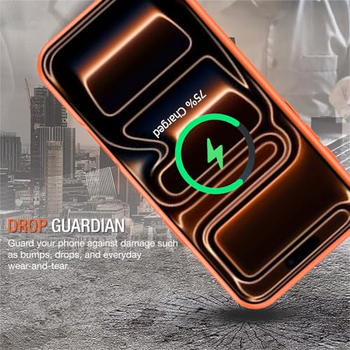 Battery Case for iPhone 17 Pro Max, Enhanced 12000mAh Portable Protective Wireless Charging Case Support Carplay Compatible with iPhone 17 Pro Max (6.9 inch) Rechargeable Battery Charger Cover(Orange) - size: iPhone 17 Pro Max