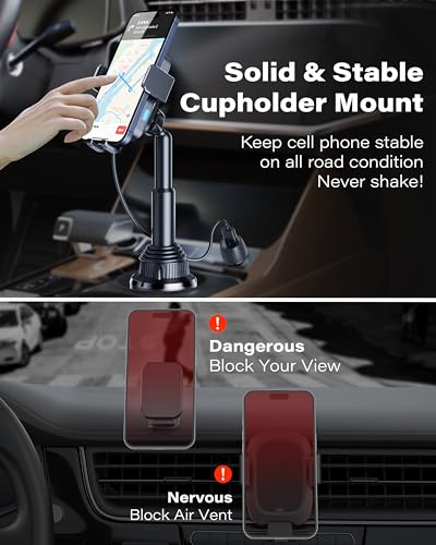 1Zero Auto-Clamping 15W Wireless Car Charger Cup Holder Mount