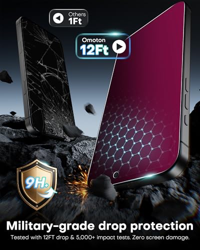 OMOTON Privacy Screen Protector for iPhone 16 Pro Max, Purple/Pink Gradient - size: iPhone 16 Pro Max