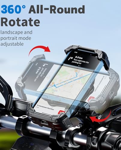 Kewig Motorcycle Phone Mount Holder with Vibration Dampener & Secure Lock