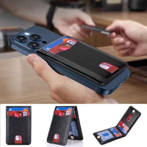 Cavor Compatible with Magsafe Wallet, Magnetic Wallet for iPhone, Black - color: C-Black