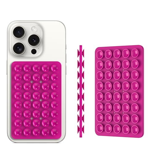 Double Sided Silicone Suction Phone Holder Mount, Silicon Accessory for iPhone and Android, Hands-Free Mirror Shower Phone Holder, TikTok Videos and Selfies (Combo F) - color: Combo F