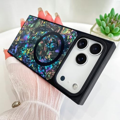 AIGOMARA Magnetic Rectangle for iPhone 17 Pro Max Case, Abalone Shell - color: Abalone, size: iPhone 17 Pro Max