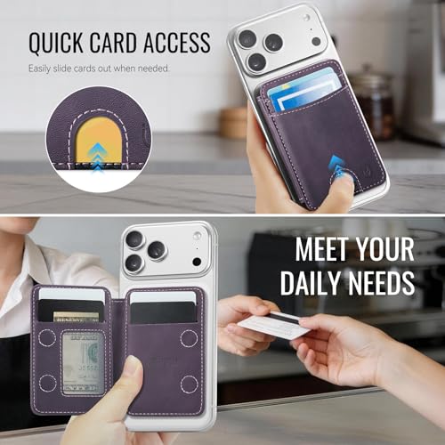for Magsafe Wallet Magnetic RFID Blocking Card Holders, Retro Purple - color: Retro Purple