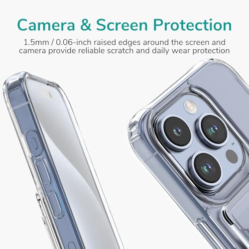 for iPhone 15 Pro Clear Wallet Case with RFID Blocking Card, Holds 1-2 Credit Cards, Hybrid Protective Case with Card Holder, TPU + PC, Anti-Yellowing, 6.1" 2023 - color: RFID BC Clear, size: iPhone 15 Pro
