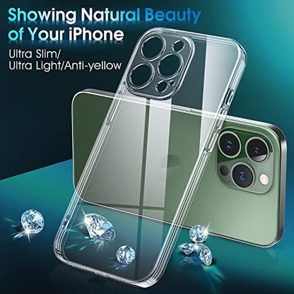 Supdeal Crystal Clear Case for iPhone 13 Pro Max, [Not Yellowing] [Camera Protection] [Military Grade Drop Tested] Transparent Shockproof Protective Soft Silicone Slim Cover, 6.7 inch, Transparent - color: Transparent, size: iPhone 13 Pro Max
