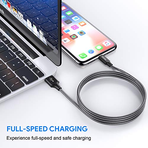 iPhone Charger Cable, 4pack 3ft/1m Lightning Cable Nylon Braided MFi Certified iPhone Cable USB Sync Cord Fast iPhone Charging Cable for iPhone Xs Max X XR 8 7 6s 6 Plus SE 5, iPad mini/Air