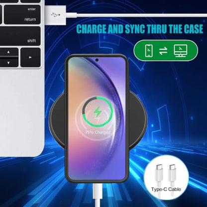 Battery Case for Galaxy A54,Upgraded 12000mAh Rechargeable Portable Extended Battery Pack Supported Qi Wireless Charging Case Compatible with Galaxy A54(6.4 inches) Charging Case-Black - size: Galaxy A54