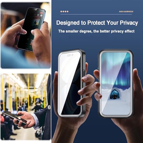 Magnetic Privacy Screen Case for iPhone 16 Pro Max Full Body Protection - color: Pink, size: iPhone 16 Pro Max