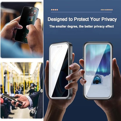 Magnetic Privacy Screen Case for iPhone 16 Pro Max Full Body Protection - color: Pink, size: iPhone 16 Pro Max