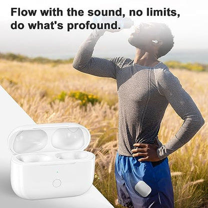 Wireless Charging Case Replacement Compatible with AirPod Pro 1st & 2nd Generation, Air Pod Pro 1 2 Charger Case with Bluetooth Pairing Sync Button - color: White Lighting-Port