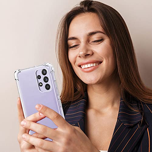 for Samsung A52 Case, Galaxy A52 5G Case with Screen Protector, Shockproof Crystal Clear Slim Soft Silicone TPU Protective Phone Cover for Samsung Galaxy A52 5G (Clear)