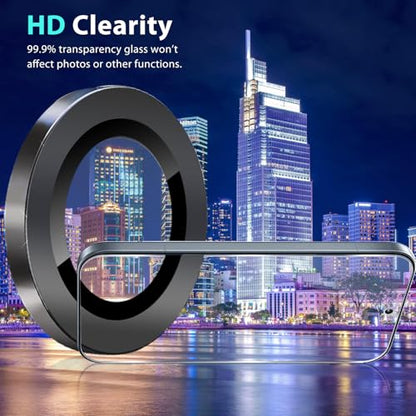 Zeking (2 Set) Camera Lens Protector Compatible with Motorola Signature 5G, Scratch-Resistant HD Clarity Ultra-Thin 9H Tempered Glass with Aluminum Edging, Individual Metal Lens Cover (Black) - color: Black