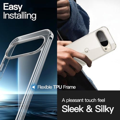 JETech Case for Google Pixel 10 Pro XL, Anti-Yellowing, Clear | Shockproof Protection, Scratch Resistant Hard PC Back, Durable Transparent TPU Bumper - color: Clear, size: Pixel 10 Pro XL