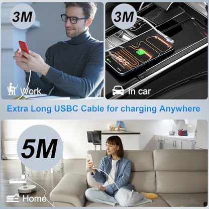 USB C Cable 10FT 240W Right Angle C to C Fast Charging Cable,White - color: White, size: 10 Feet
