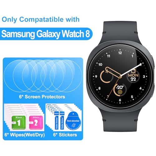 6 Pack Screen Protectors for Samsung Galaxy Watch 8/7/6/5/4 40mm, Soft TPU Protector de Ppantalla Ppara, HD Clear, Full Coverage, Scratch Resistant, screen protector Film