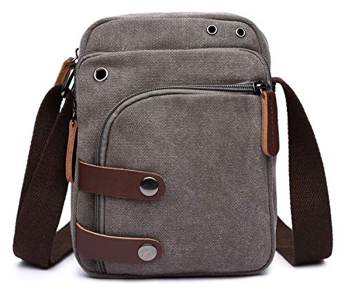 Mini Crossbody Bags for Women and Men - Small Purses and Handbags - Travel Bag - Canvas Shoulder Purse - color: Grey