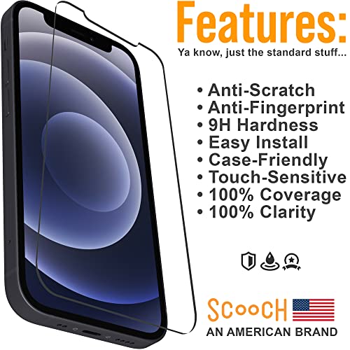 Scooch® Tempered Glass Multipack for iPhone 12 Mini, 3 Screen Protectors and 2 Camera Lens Protectors, Premium 9H Tempered Glass, Anti-Scratch, Anti-Fingerprint, Impact Resistant - size: iPhone 12 Mini