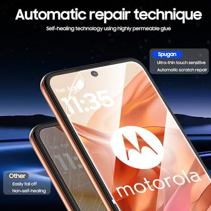 Spugan for Motorola Razr 2026/ 2025/ 2024 Screen Protectors, 2 Pcs Inner Screen TPU Protective Film [Installation Kit]+2 Pcs Outer Screen Tempered Film, Durable, Scratch Resistant, Bubble Free, Newbie Friendly, Ultra HD - size: Razr 2024/ 2025