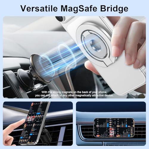 Magnetic Phone Grip Stand for iPhone Air/17/17 Pro/16 Pro Max Ring Holder - color: silver