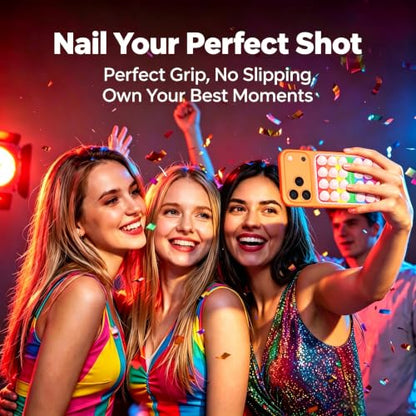 Anteel Silicone Suction Cup Phone Case Mount, Non Slip Sticky Grip for Cellphone, Silicon Adhesive Suction Cup Mount, Strong Grip Holder for Selfies and Videos, 2.4" x 3.8" (RainbowBlack) - color: RainbowBlack