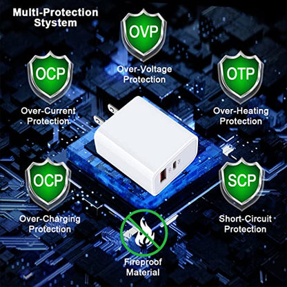 Pixel 11 10 9a Charger Fast Charging Block 20W USB C Fast Wall Charger Box - color: White