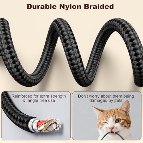 Coiled USB A to USB C Cable, 3FT USB C Cable,Black Charger Cord - color: Black